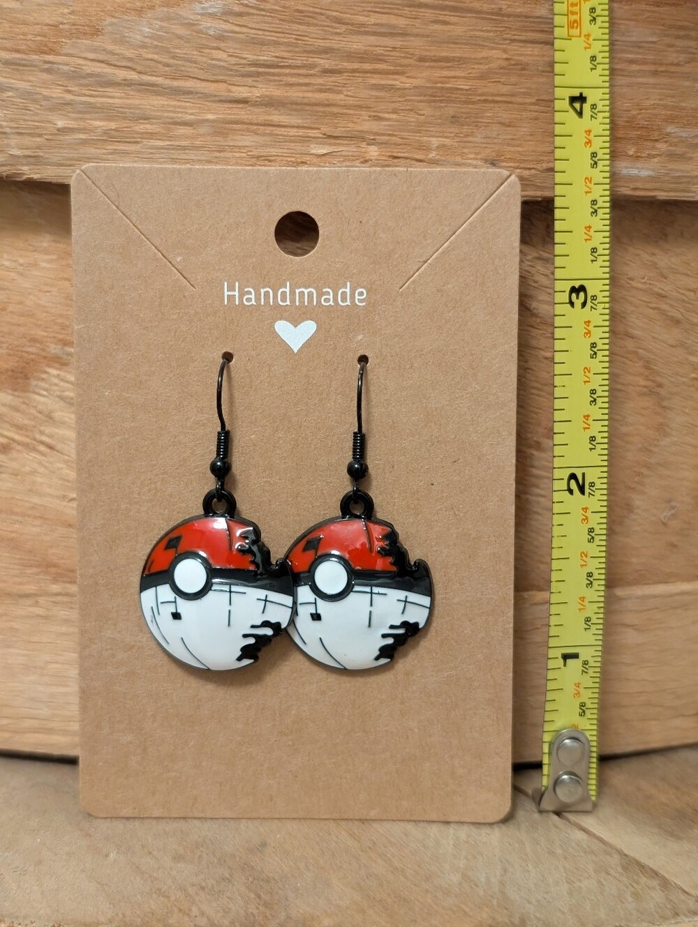 Anime Pokemon Deathstar Pokeball Enamel Metal Earrings NEW